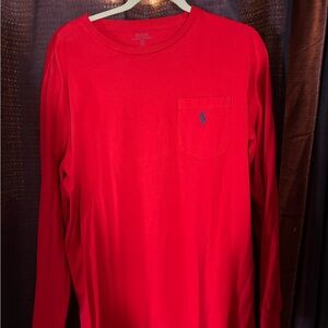 Polo by Ralph Lauren Men's Red Long Sleeve Shirt